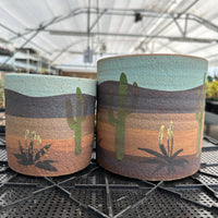 Pot- Handmade Decorated Pottery 'desert scene planter' (4β-6β)