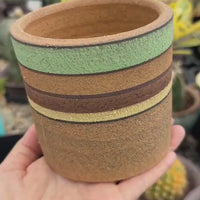 Pot- Handmake Decorated Pottey “Columns” (4”-6”)